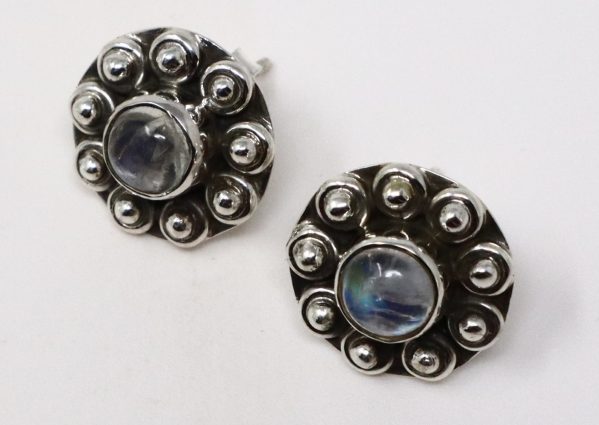 Elegant 92.5 Sterling Silver Moonstone Stud Earrings - High Quality, Dainty & Trendy Jewelry - Image 9