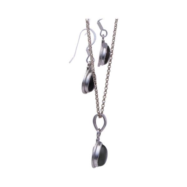 Labradorite Tear Drop Set: Sterling Silver Pendant and Earrings - crafted for elegance and healing - Image 9