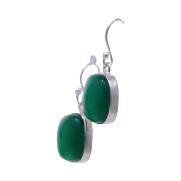 Sparkle with Style: Premium Square Green Onyx Earrings for a Touch of Elegance - Image 2