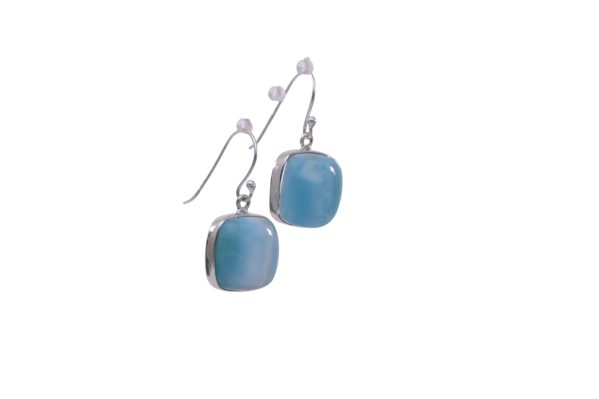 Stunning Square Larimar Earrings: Exquisite Gemstone Jewelry for Every Occasion - Image 5
