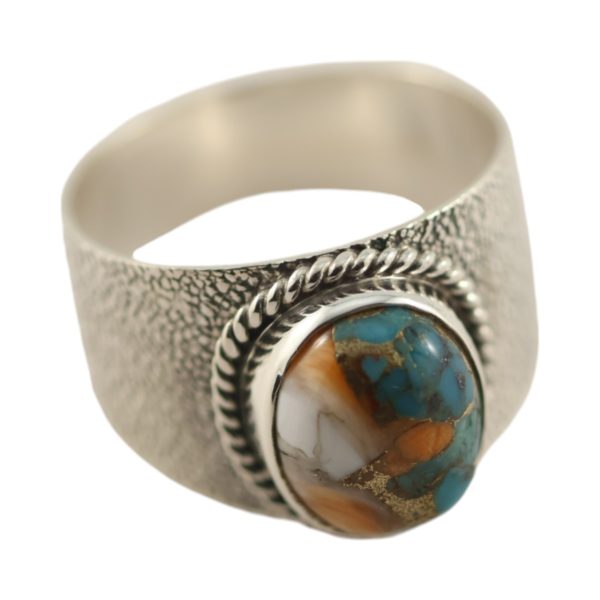 Shop the Must-Have Genuine Copper Oyster Turquoise Ring | Handcrafted in Sterling Silver - Image 4