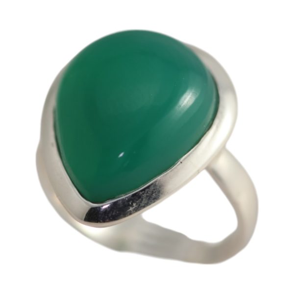 Tear Drop Shape Green Onyx Gemstone Ring - Elevate Your Style with Nature's Beauty! - Image 4
