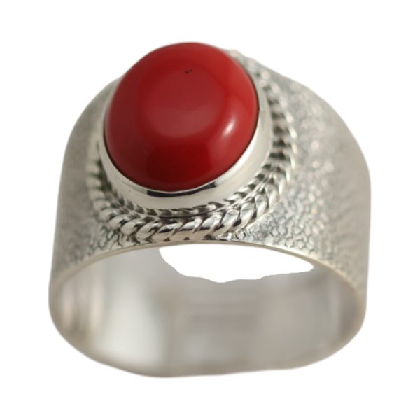 Discover the Splendor of a Genuine Red Coral Sterling Silver Ring - Shop Now! - Image 8
