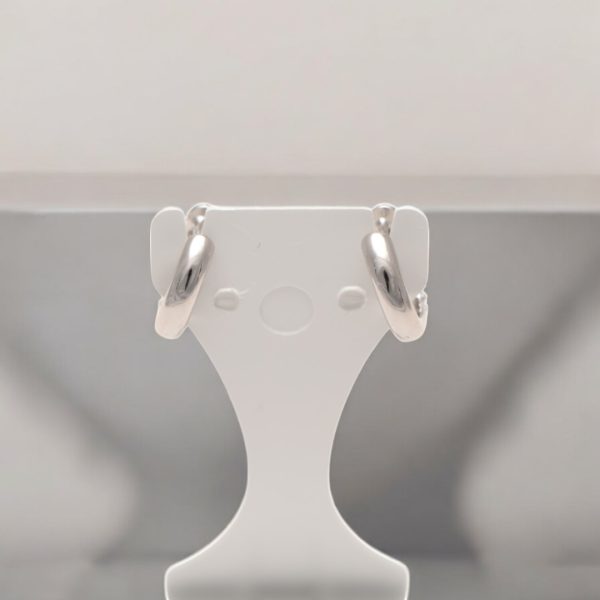 Sparkle and Shine: Sterling Silver Hoop Earrings with Cubic Zirconia Accents - A Must-Have for Every Jewelry Collection! - Image 9