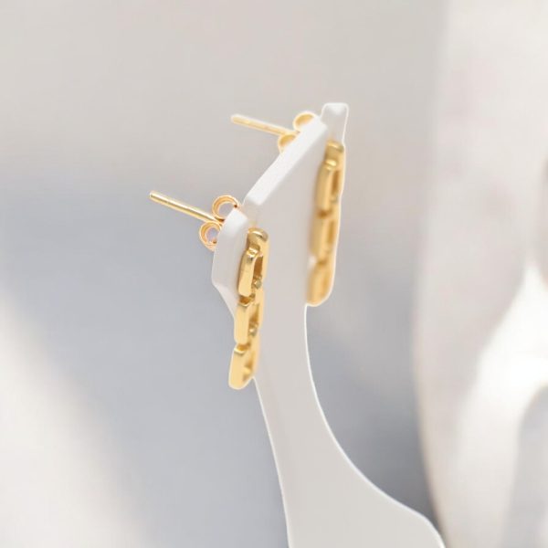 Upgrade Your Style with Luxurious Gold Plated Sterling Silver Stud Earrings - Image 7