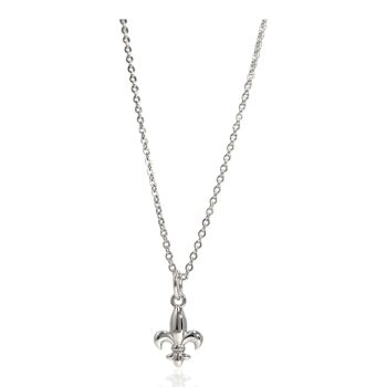 Fleur de Lys Pendant – White Gold Plated Sterling Silver Pendant | Elegant French Jewelry