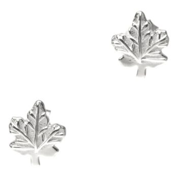 Maple Leaf Earrings White Gold Plated Sterling Silver – Elegant Women’s Fashion Jewelry Gift