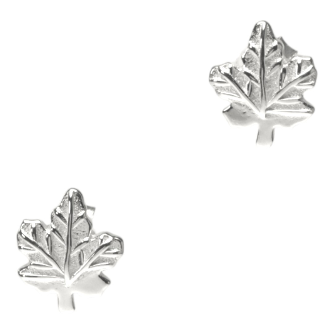 Maple Leaf Earrings White Gold Plated Sterling Silver – Elegant Women’s Fashion Jewelry Gift
