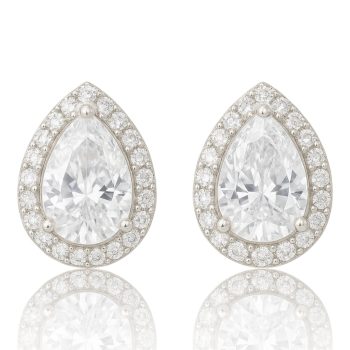 Teardrop Cubic Zirconia Stud Earrings – Elegant Crystal Solitaire Women’s Jewelry