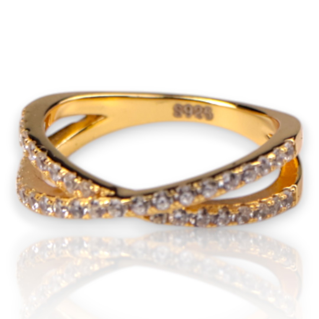 18k Gold Plated Sterling Silver Ring – Elegant Women’s Jewelry, Hypoallergenic Gift