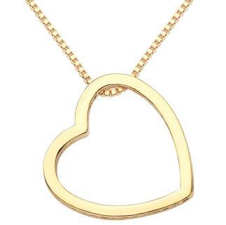 Heart Shaped Box Chain Gold Plated Sterling Silver Necklace – Dainty Jewelry Gift for Her