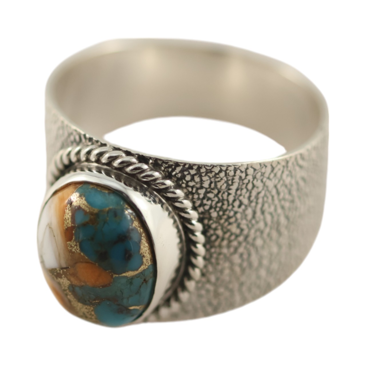 Shop the Must-Have Genuine Copper Oyster Turquoise Ring | Handcrafted in Sterling Silver - Image 5