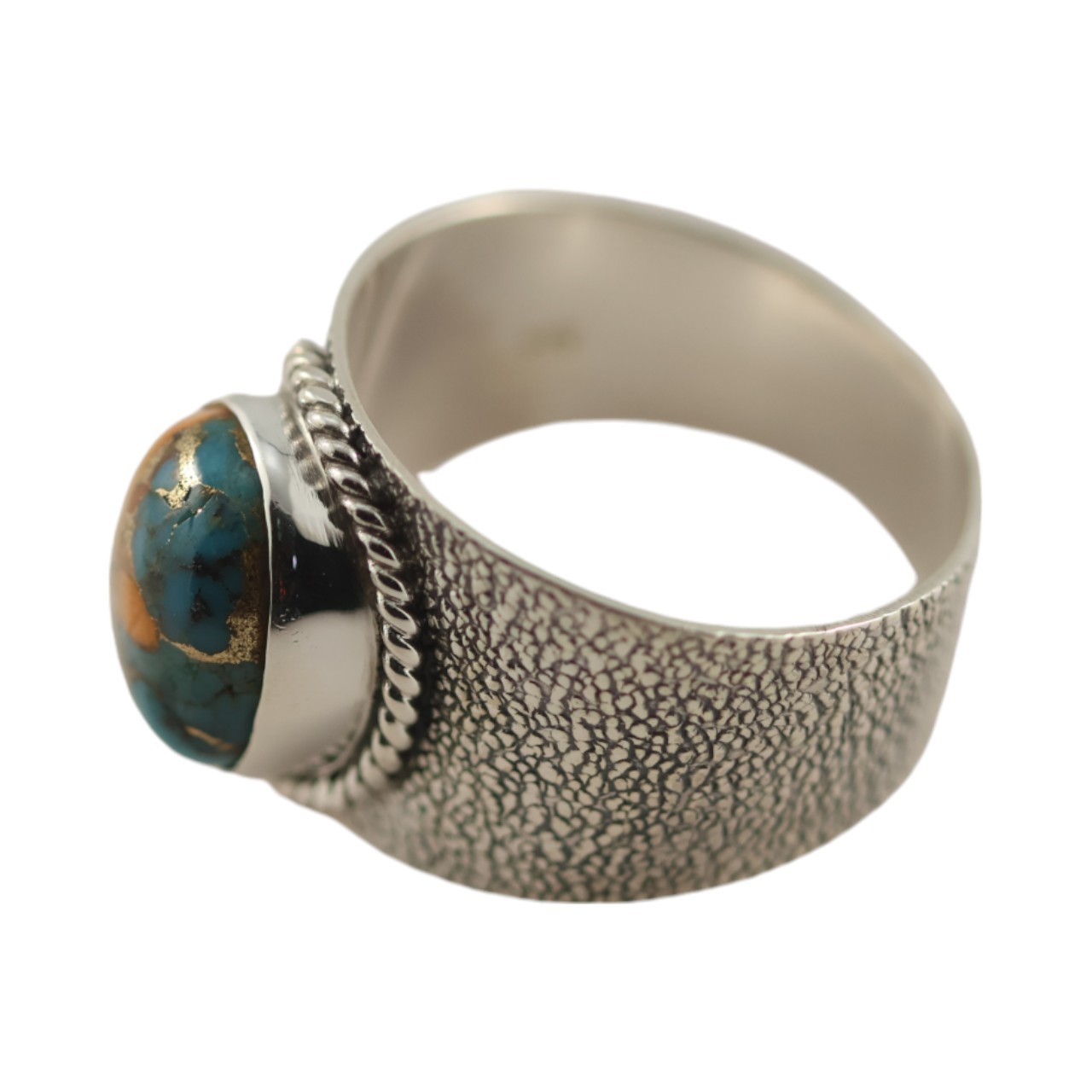 Shop the Must-Have Genuine Copper Oyster Turquoise Ring | Handcrafted in Sterling Silver - Image 2