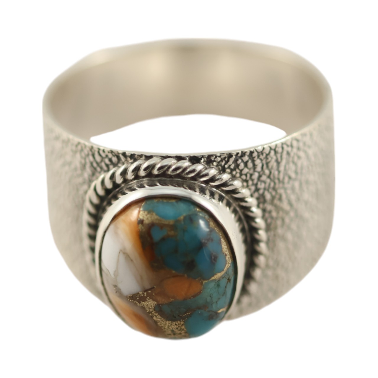 Shop the Must-Have Genuine Copper Oyster Turquoise Ring | Handcrafted in Sterling Silver