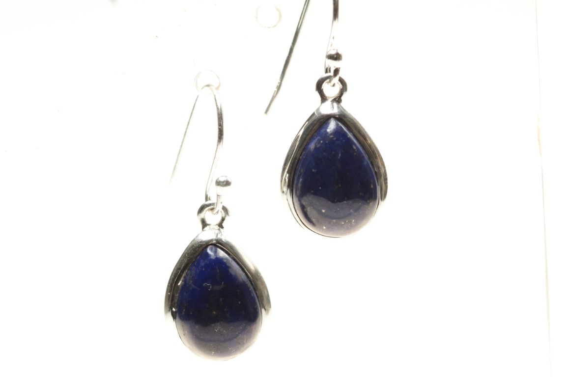 Lapis Lazuli Sterling Silver Drop Earrings for Effortless Elegance