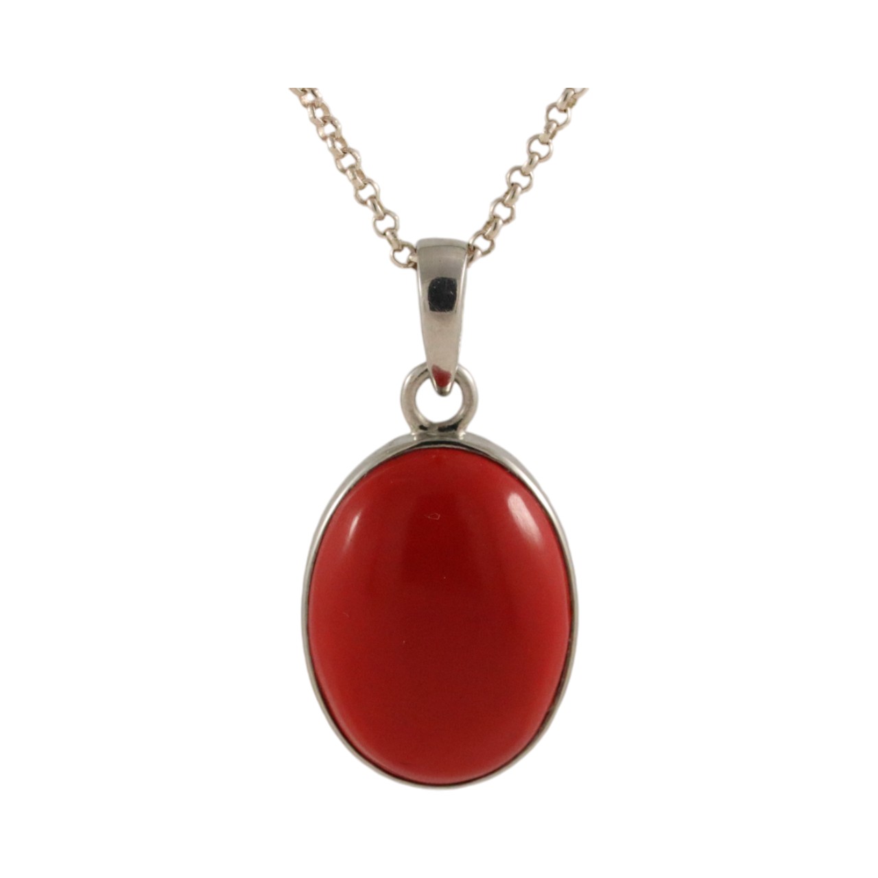 Enhance Your Style with Our Red Coral Silver Oval Pendant – Exquisite Handcrafted Jewelry