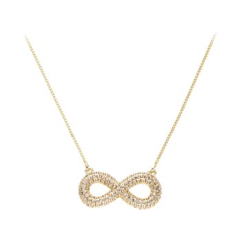 Shine Bright with our 18K Gold Plated Infinity Pendant - Encrusted with Cubic Zirconia for Timeless Style and Elegance