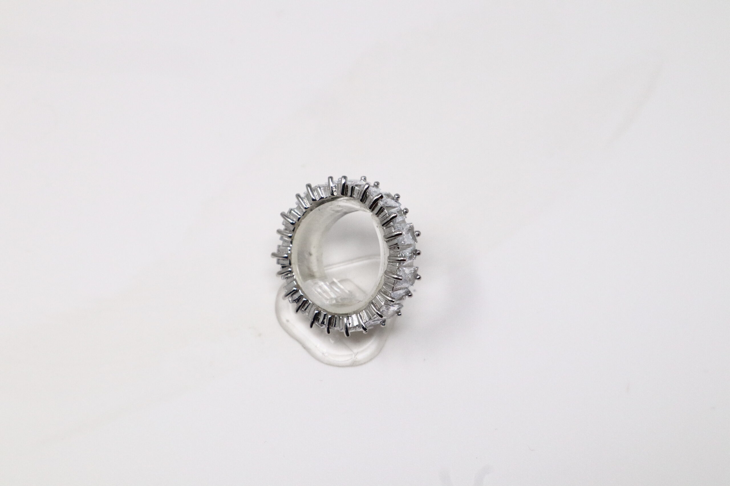 Stunning Cubic Zirconia Encased 92.5 Sterling Silver Ring - Quality Jewelry - Image 2